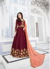 Marron Colour Latest Fancy Designer Festiv wear Georgette With Heavy Cording Embroidery Salwar Suit collection 20047